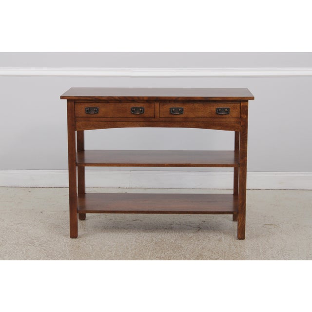 Mission Stickley Mission Oak 2 Drawer Server Console For Sale - Image 3 of 17