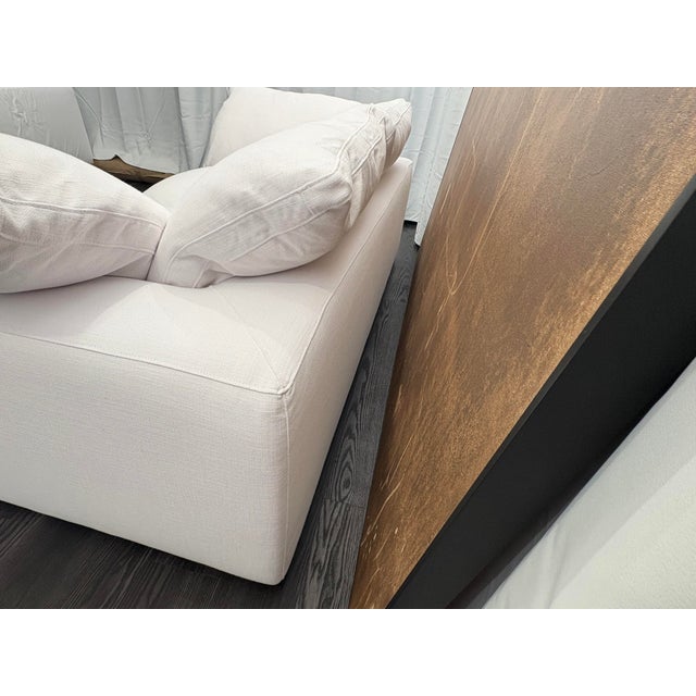 Rh Cloud 7' Luxe Sofa — 2-Cushion | Perennials Performance Textured Linen Weave | White For Sale - Image 18 of 18