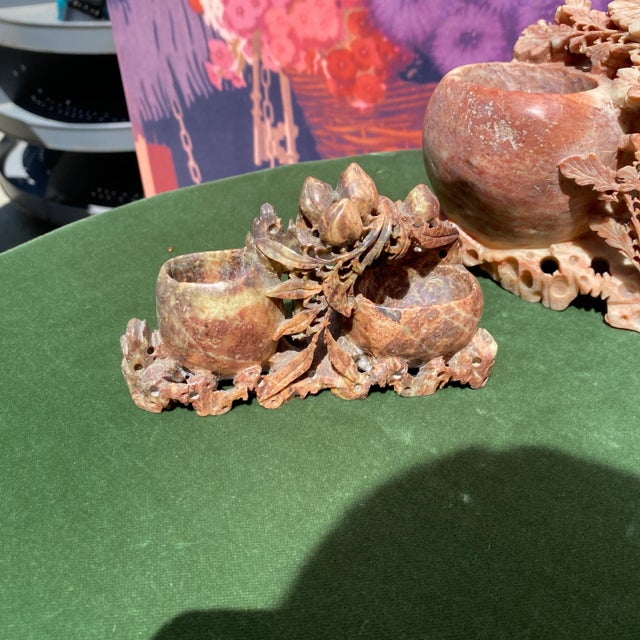 This is a beautiful collection of small stone carved vases. Can also be used as a place for jewelry or other small...