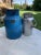 Blue Blue and Aluminum Milk Cans, 1950s, Set of 2 For Sale - Image 8 of 8