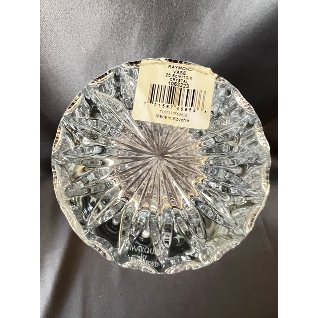 Transparent Marquis by Waterford “Raymond” 10” Cut Crystal Vase, Sculptural Starburst For Sale - Image 8 of 9