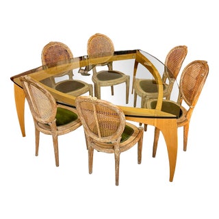 Large Wood and Glass Dining Table by Prospero Rasulo for Poltronova, 1990s For Sale