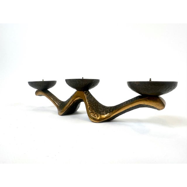 Brutalist Bronze Candleholder, 1970s, in Flawless conditions. Designed 1970 to 1979