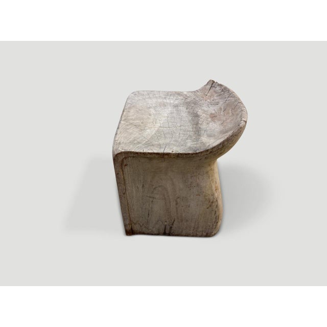 Andrianna Shamaris Sculptural Teak Wood Chair or Side Table For Sale - Image 11 of 18
