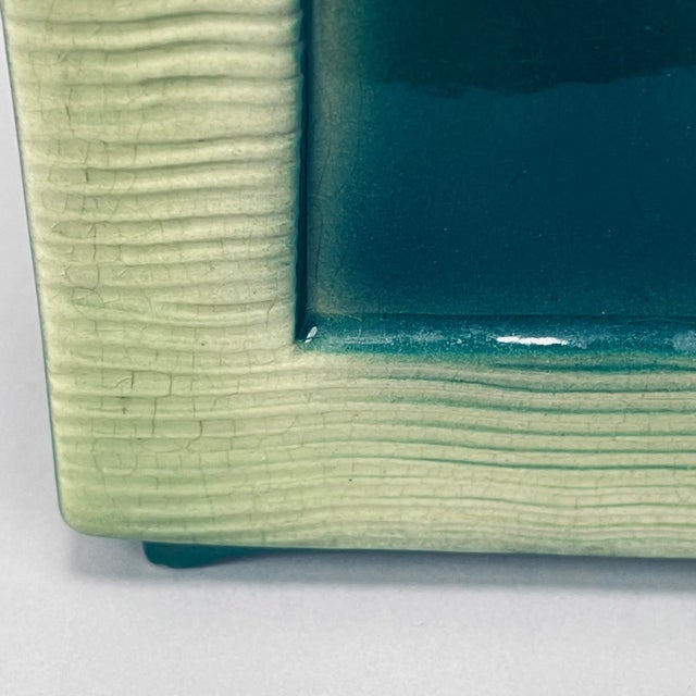 Vintage Mid-Century Modern Royal Copley Springbok Gazelle Rectangular Ceramic Flower Vase Deco For Sale - Image 10 of 13