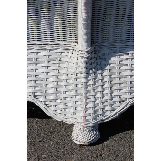 1970s Henry Link Braided Wicker Rattan Sofa For Sale - Image 5 of 18