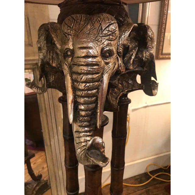 Incredible Faux Bamboo And Elephant Motife Floor Lamp Chairish