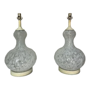 Pair of Mid-Century Modern Murano Glass Lamps