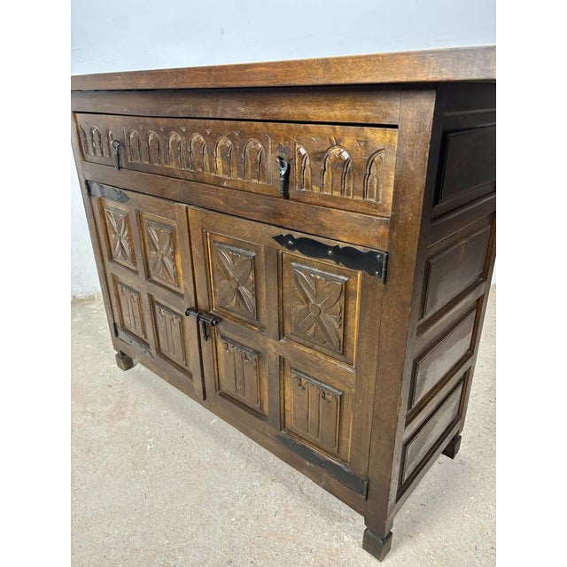 Wood Vintage Rustic Cabinet Chest with One Drawer, 1940s For Sale - Image 7 of 11