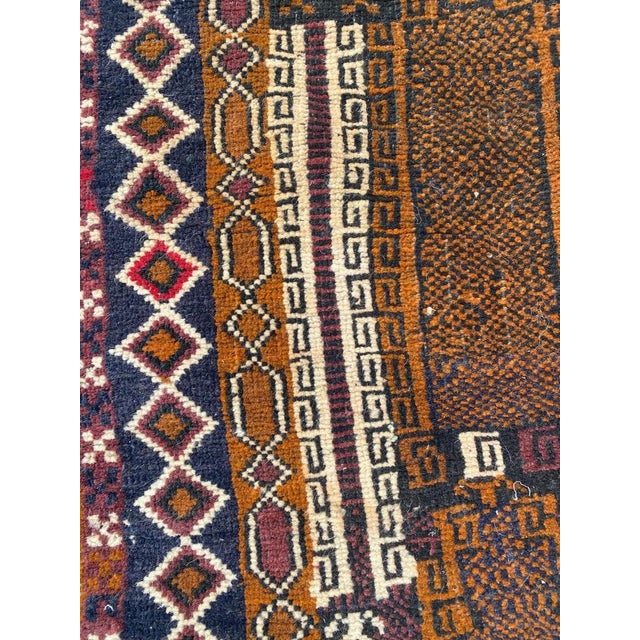 Blue Small Vintage Baluch Afghan Rug For Sale - Image 8 of 18