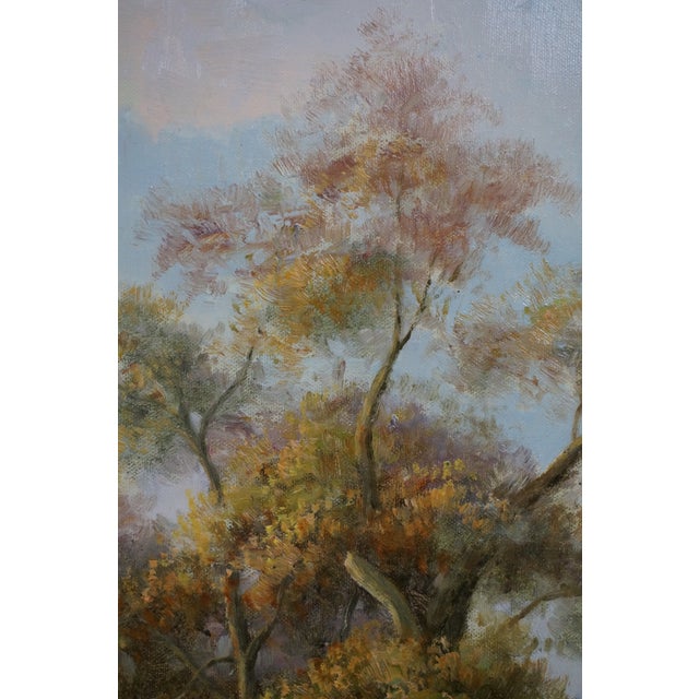 Brown L Stepano European 20thC Pastoral Landscape Oil Painting Sheep Farm Cottage 42" For Sale - Image 8 of 12