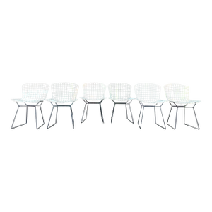 Set of 6 Harry Bertoia Wire Side Chairs for Knoll