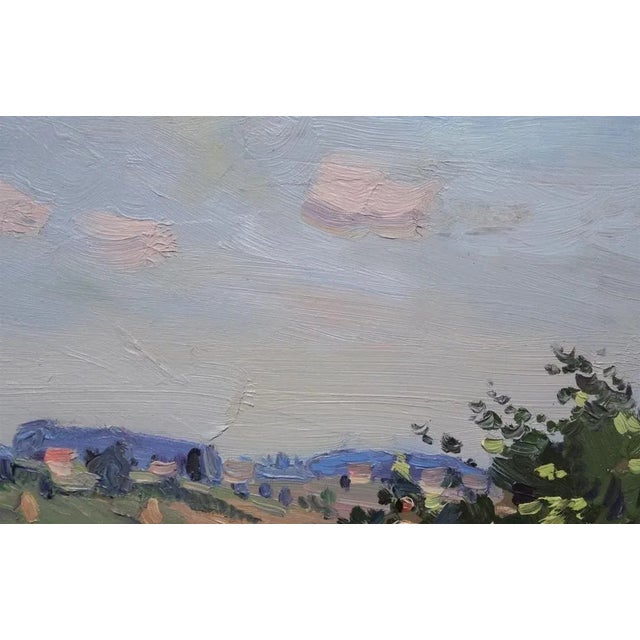 Modern Olgerts Saldavs, Fishermen by the River, Oil on Cardboard For Sale - Image 3 of 6