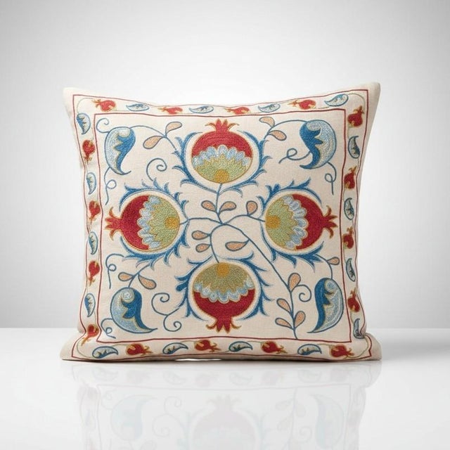 New Hand-Embroidered 100% Silk Cushion Cover – Authentic Uzbek Textile Art Elevate your home décor with this exquisite...