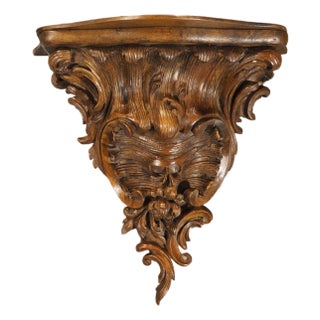 Large 18th Century French Rococo Étagère Wall Bracket in Sculpted Oak For Sale
