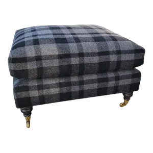 Vintage Blanket Covered Ottoman