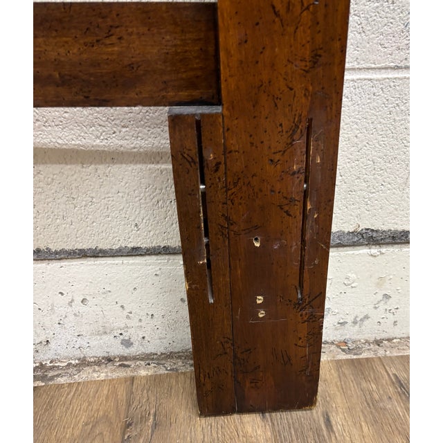 Brown Vintage Convertible Queen or Full Size Traditional Pediment Cannonball Headboard For Sale - Image 8 of 10