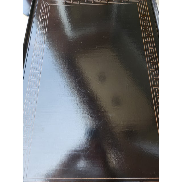 Wood Late 20th Century Pair of Rose Tarlow Style Black Lacquer Chinoiserie Side Tables For Sale - Image 7 of 18
