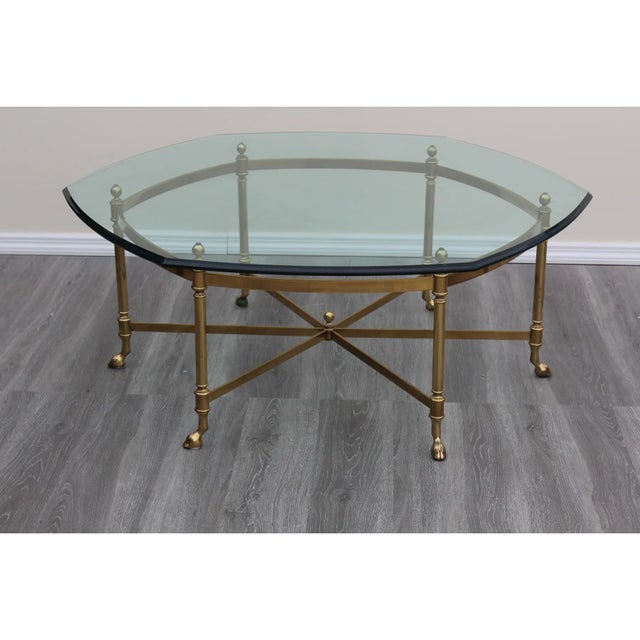 La Barge Late 20th Century Vintage La Barge Style Brass Coffee Table For Sale - Image 4 of 6