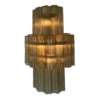 Tubular Murano Wall Lamp in Honey For Sale