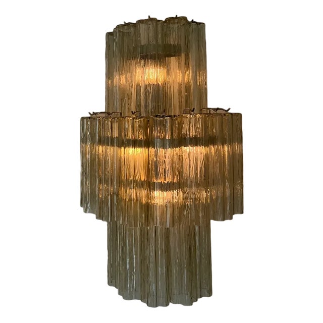 Tubular Murano Wall Lamp in Honey For Sale
