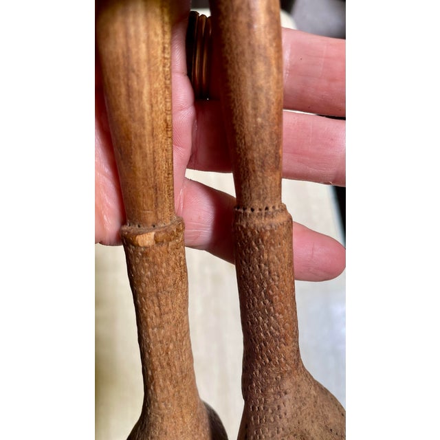 Mid 20th Century Hand Carved Country French Salad Spoon & Fork Folk Art Claw Talon- A Pair For Sale - Image 10 of 12