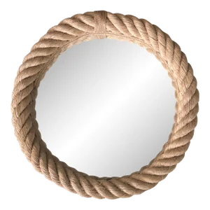Mid-Century Round Rope Mirror Adrien Audoux and Frida Minet