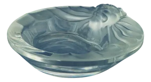 20th Century Art Deco Crystal Ashtray with Bas-Relief Lion by Renè Lalique, France