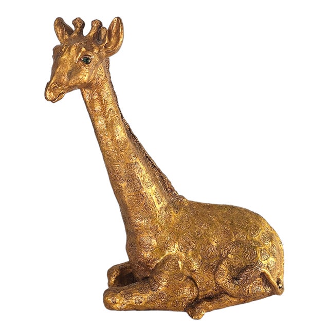 Giraffe Chalkware Regency Statue Figure 25" For Sale - Image 4 of 12
