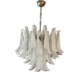 Vintage White Murano Chandelier For Sale