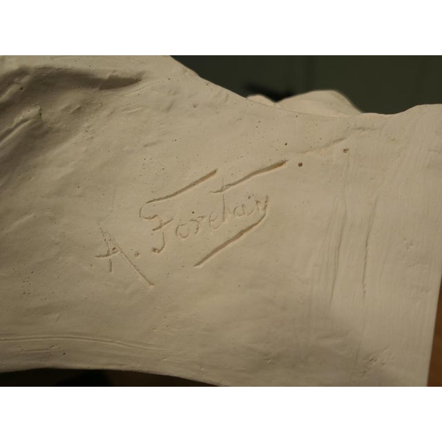 Sculpture Materials Art Nouveau Bust of a Lady after Alfred Foretay, 1940 For Sale - Image 7 of 8