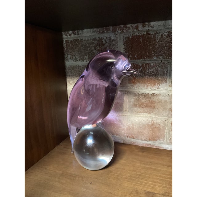 Blue Murano Glass Neodymium Alexandrite Bird Sculpture by Oggetti For Sale - Image 8 of 11
