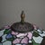 Vintage Tiffany Style Stained Glass Table Lamp with Flower & Butterfly Pattern For Sale - Image 10 of 12