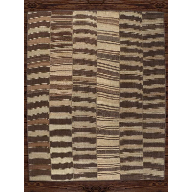 Brown Mid 20th Century Wabi-Sabi Turkish Kilim Rug - 12'03 X 15'04 For Sale - Image 8 of 9