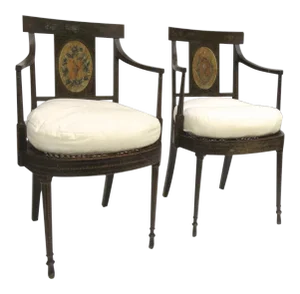 Hepplewhite Painted Arm Chairs c 1790 CH.1086 - a Pair