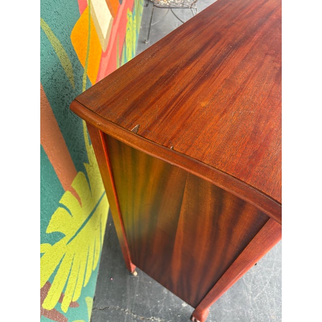 Brown Antique Mahogany Serpentine Tallboy on Clawfoot Casters For Sale - Image 8 of 11