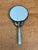 Charcoal Vintage Floral Motif Metal Hand Mirror For Sale - Image 8 of 13