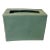 Mid Century Porcelain Blue Green Aqua Monochrome Glaze Pillow Form Flower Brick Block Vase For Sale