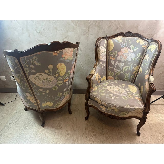 Louis XV Bergere Armchairs, 1920s, Set of 2 For Sale - Image 9 of 13