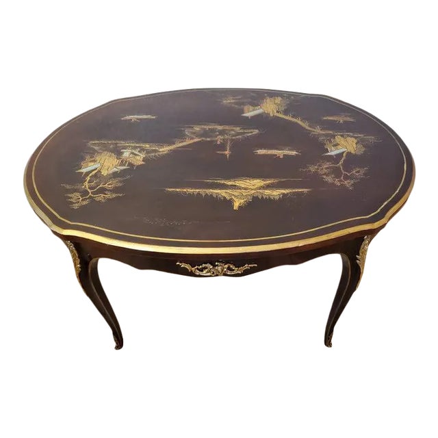 French Louis XV Chinoiserie Lacquered Table Attributed to l'Escalier De Cristal For Sale