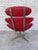 MCM Corona Chair by Poul M. Volther Newly Reupholstered in Embossed Red Leather For Sale In Chicago - Image 6 of 9