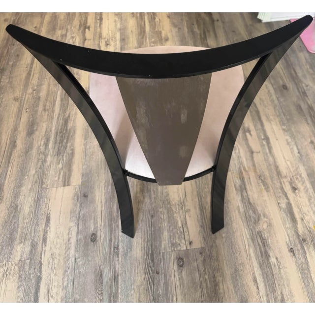 Silver Set of 4 Modern Dining Chairs With Brushed Metal Backs For Sale - Image 8 of 11