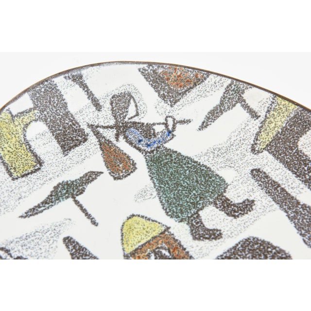1960s Vintage Ceramic West German Village Scene Plate For Sale - Image 5 of 10