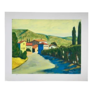 “Peaceful” Landscape Giclee Print of an Impressionist Oil Painting by Joao De Brito -