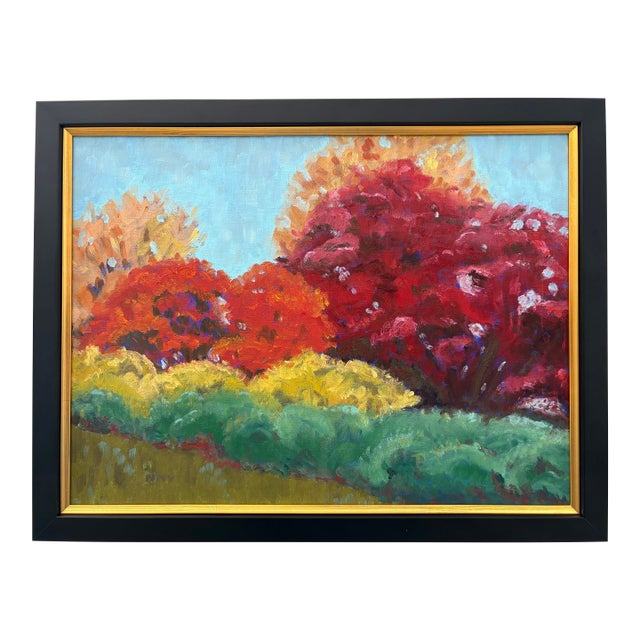 “Autumn Lane” Framed Oil on Linen by Nancy M. Vignola - For Sale