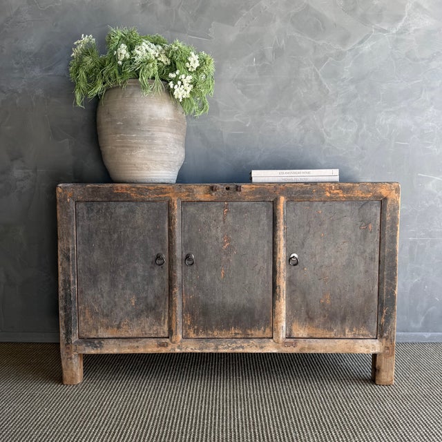 Mid-Century Modern Vintage Elm Console For Sale - Image 3 of 12