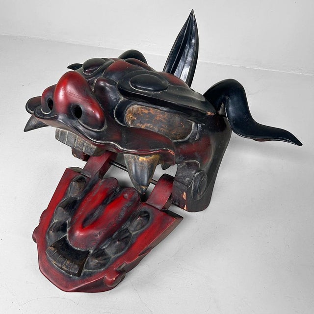 Meiji Wooden Japanese Shishi Mask, 1890s For Sale - Image 14 of 18