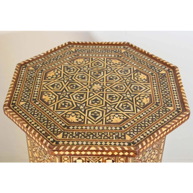 Moorish Moroccan Octagonal Pedestal Tables Inlaid with Mosaic Marquetry - A Pair For Sale In Palm Springs - Image 6 of 13
