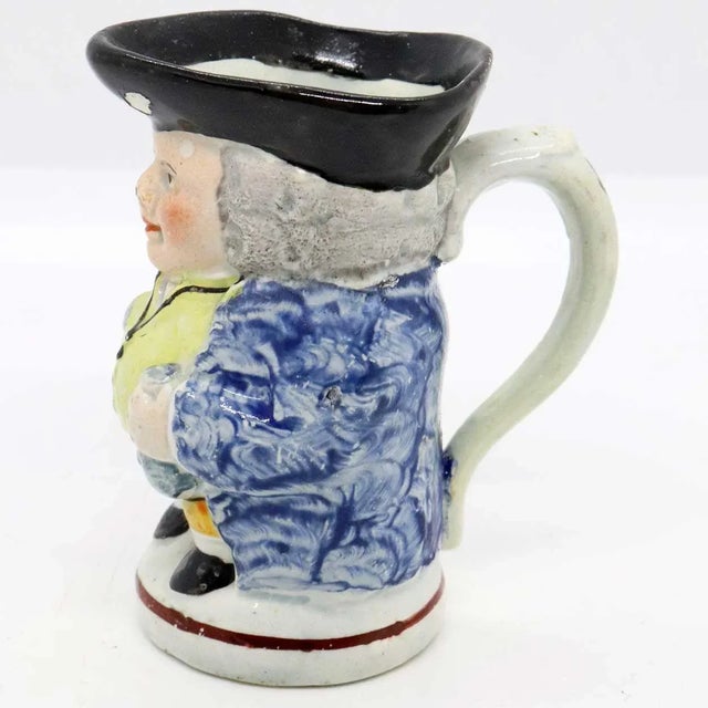 Ceramic Early 19th Century Small English Georgian Staffordshire Pottery Toby Jug For Sale - Image 7 of 9