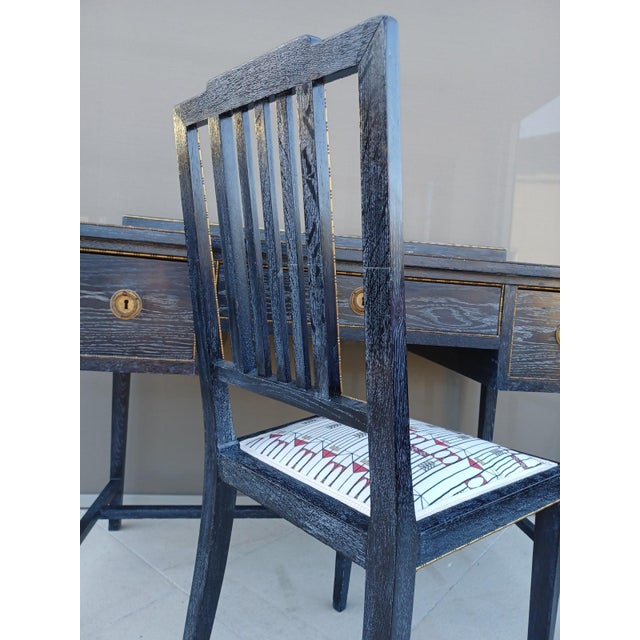 Vienna Secession Limed Oak Writing Desk and Chair, 1905, Set of 2 For Sale - Image 18 of 18